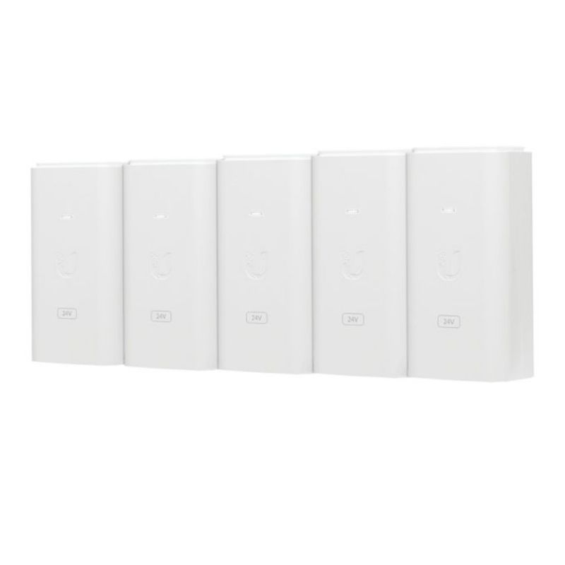 Ubiquiti POE-24-24W-5P Inyector PoE 24v 24W 10/100/1000 Blanco Pack 5 Unidades