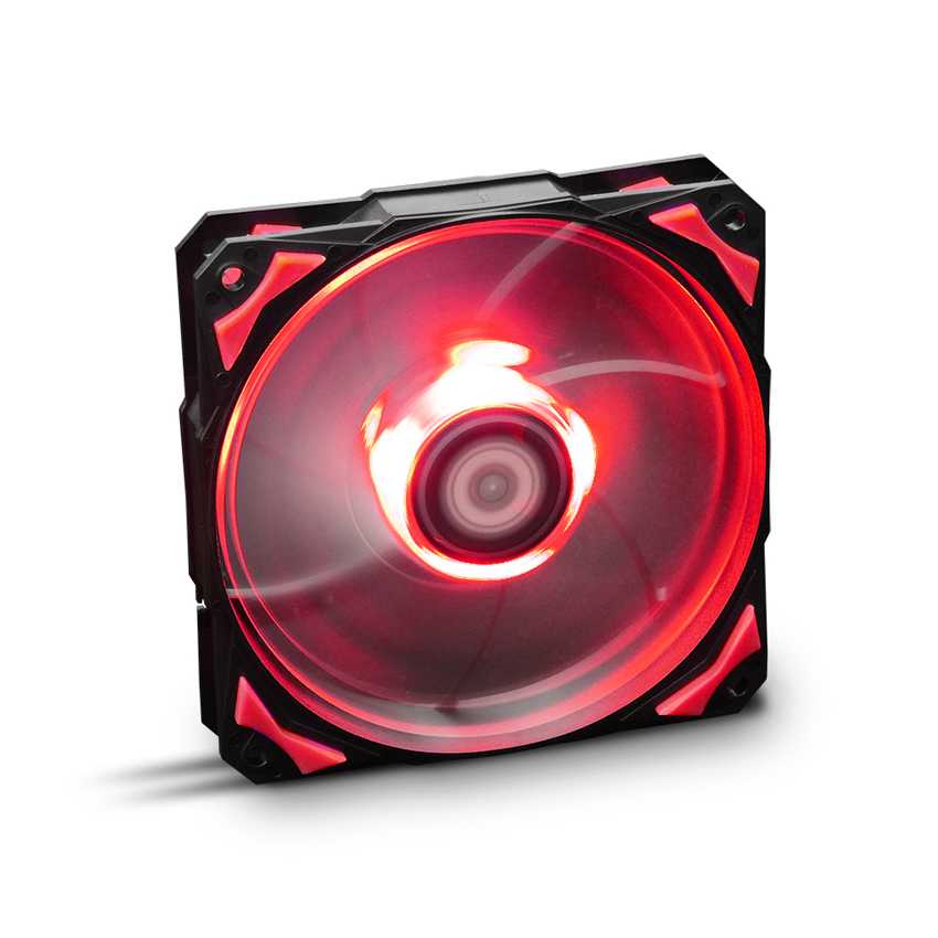 Ventilador Caja NOX HUMMER 12cm Led Rojo
