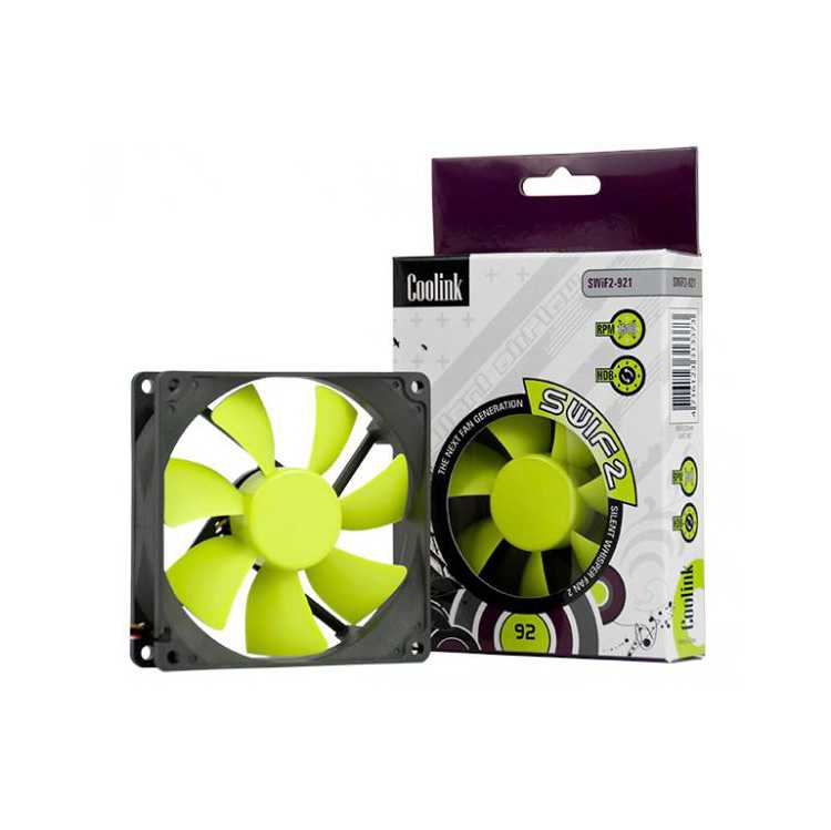 Ventilador caja COOLINK SWiF2 92P-92 mm Verde PWM