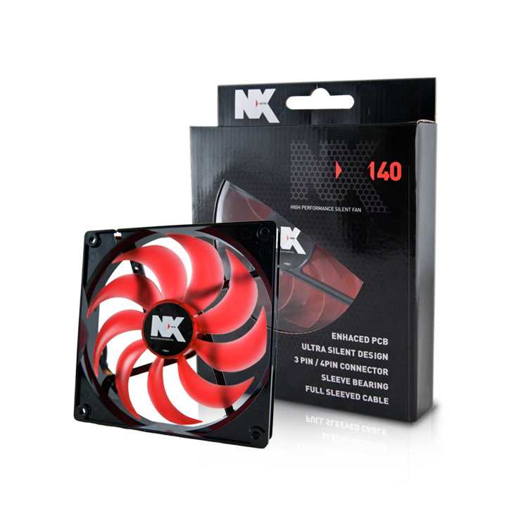 Ventilador caja NOX Serie NX 14 cm Rojo