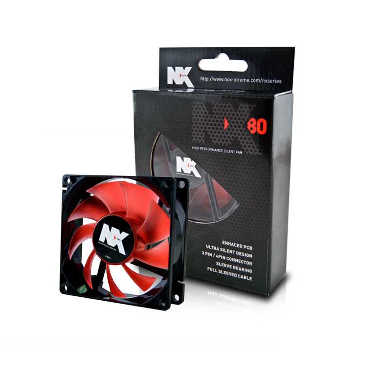 Ventilador caja NOX Serie NX 8cm Rojo