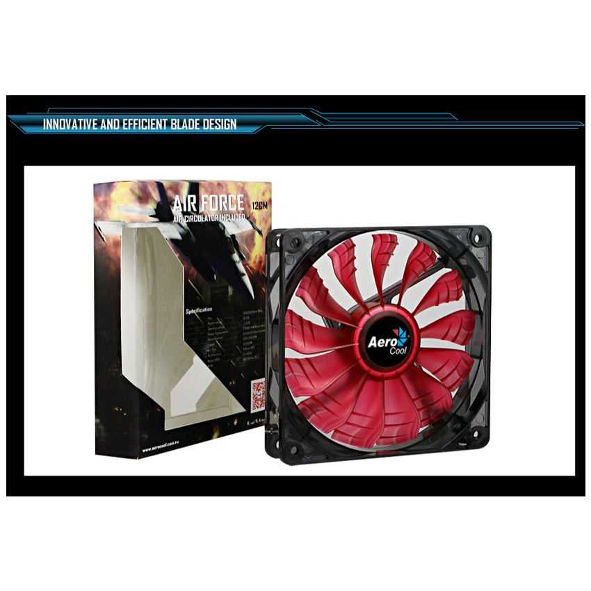 Ventilador de Caja AEROCOOL Air Force Rojo 12x12 Rodamientos Dinamicos imagen 5
