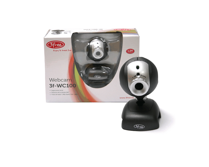 WebCam 3FREE 1.3 Mpx Negra USB 2.0 3F-WC100/B