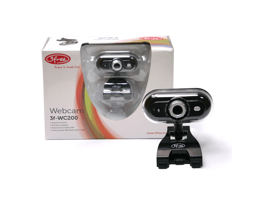 WebCam 3FREE 5 Mpx interpolados USB 2.0 3F-WC200