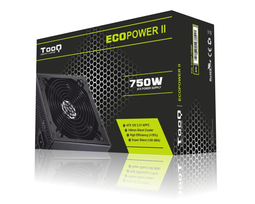 fuente de Alimentacion Tooq  TQEP-750sp 750w Ecopower  imagen 2