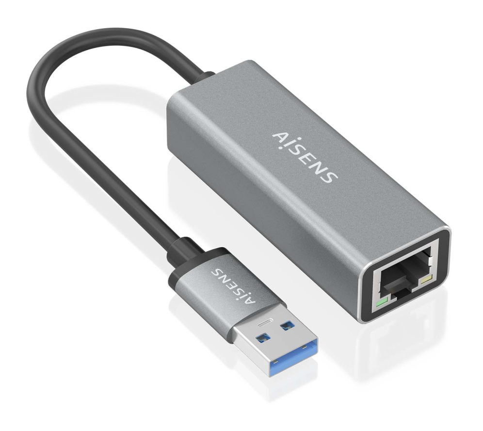 Adaptador Wifi Aisens A106-0897 USB 3.0 A Ethernet Gigabit 10/100/1000 Gris 15cm