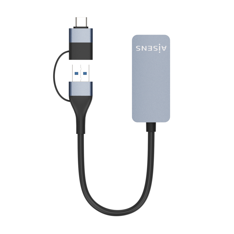 Adaptador Wifi Aisens USB-A+USB-C a Ethernet 2.5G Gris 15cm miniatura 3
