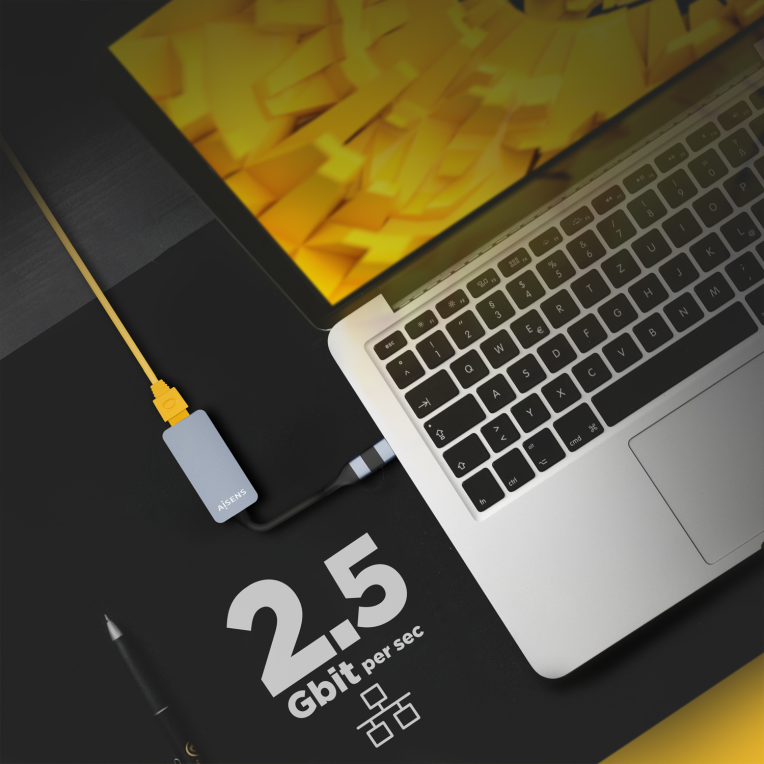 Adaptador Wifi Aisens USB-A+USB-C a Ethernet 2.5G Gris 15cm miniatura 7