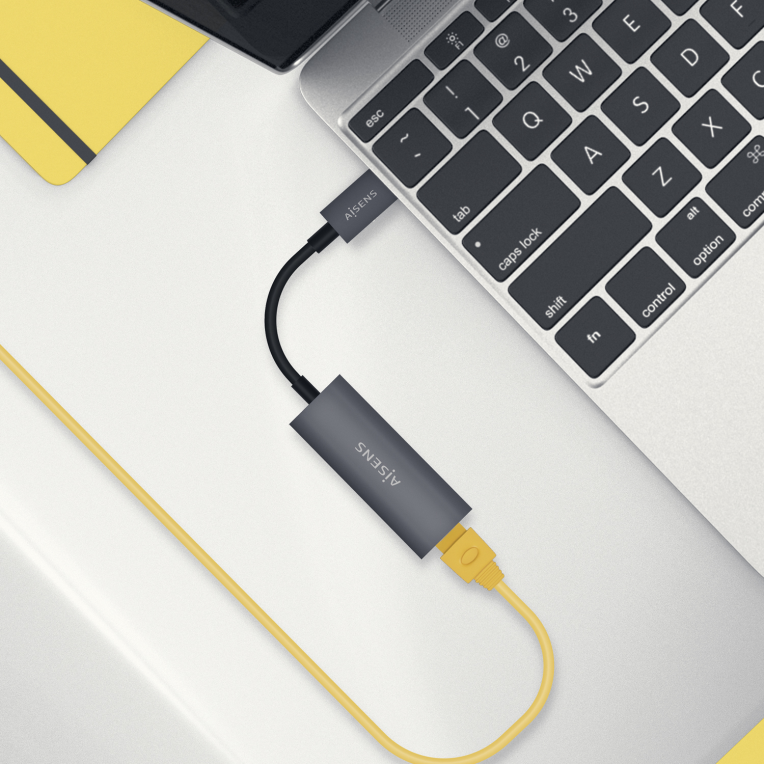 Adaptador Wifi Aisens USB-C a Ethernet Gigabit Gris 15cm miniatura 6