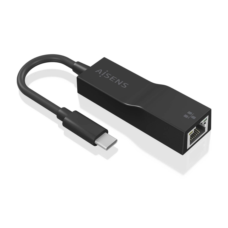 Adaptador Wifi Aisens USB-C a Ethernet Gigabit Negro 11cm — imagen 1