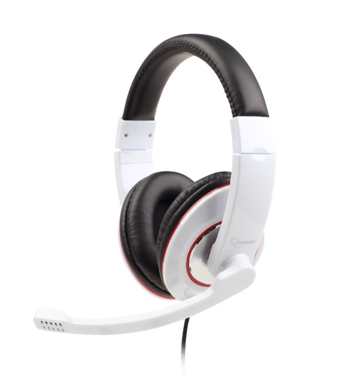 Auriculares Gembird MHS-001-GW Blanco Brillante Microfono Alambrico 3.5mm