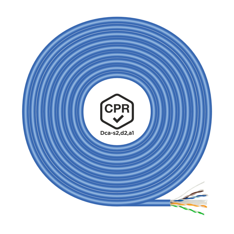 Bobina Cable Red Aisens RJ45 LSZH CPR Dca Cat.6 UTP 100m Azul miniatura 2