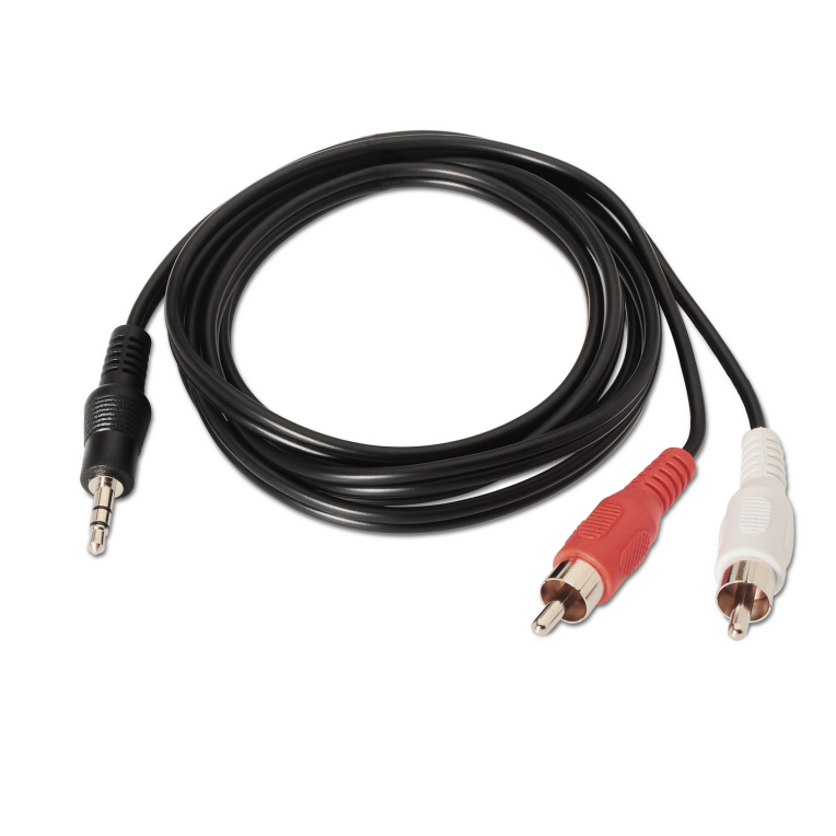 Cable de Audio Aisens Estereo Jack 3.5 M-2xRCA M Negro 1.5m miniatura 3