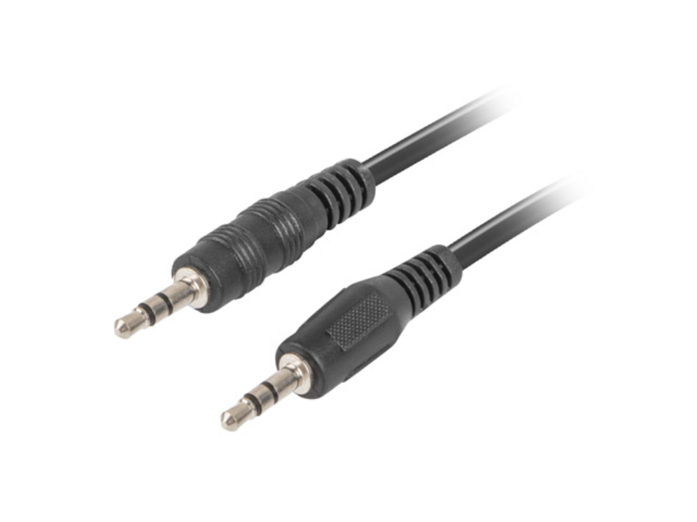 Cable de Audio Lanberg CA-MJMJ-10CC-0012-BK Estereo Jack 3.5mm Macho a Jack 3.5mm Macho 1.2m Negro