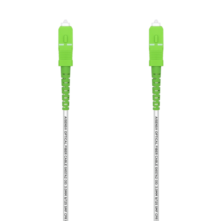 Cable de Fibra Óptica Aisens G657A2 3.0 9/125 SMF Simplex LSZH SC APC 15M