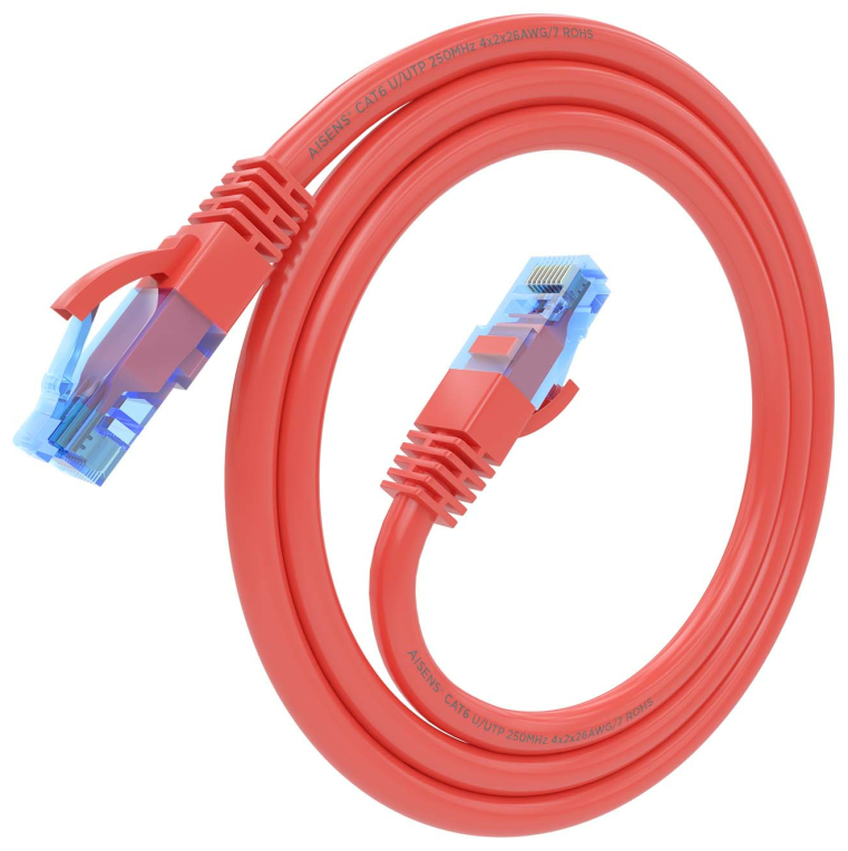 Cable de Red Aisens Latiguillo RJ45 Cat.6 UTP AWG26 Rojo 0.75m miniatura 2