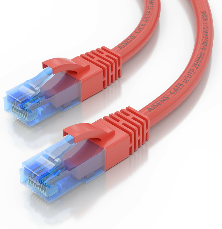 Cable de Red Aisens Latiguillo RJ45 Cat.6 UTP AWG26 Rojo 0.75m miniatura 3