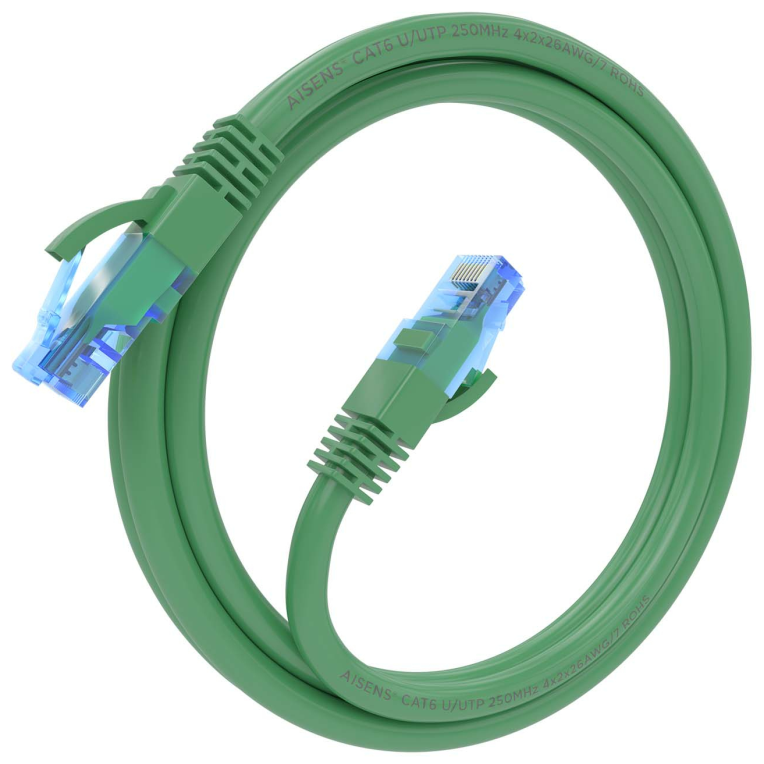Cable de Red Aisens Latiguillo RJ45 UTP AWG26 Cat.6 CCA Verde 1.0m miniatura 2