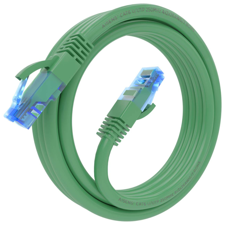Cable de Red Aisens Latiguillo RJ45 UTP AWG26 Cat.6 CCA Verde 3.0m miniatura 2