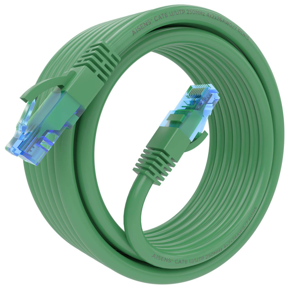 Cable de Red Aisens Latiguillo RJ45 UTP AWG26 Cat.6 CCA Verde 5.0m miniatura 2