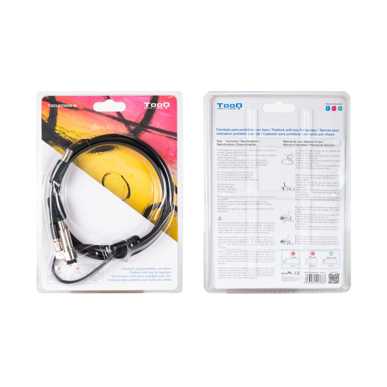 Cable de Seguridad para Portátil Tooq Nano 2.5x6mm Llave miniatura 3
