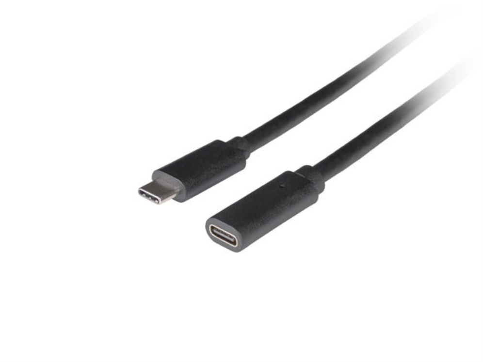 CABLE LANBERG USB-C 3.1 MACHO/HEMBRA 1.5M NEGRO