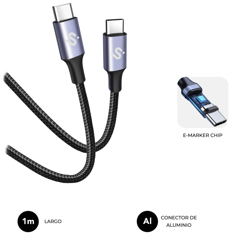 CABLE PLUS 100W C-C 1M BLACK