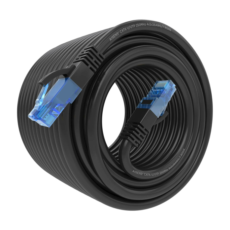 CABLE RED AISENS LATIGUILLO RJ45 CAT.6 UTP AWG26 CCA NEGRO 15M miniatura 3