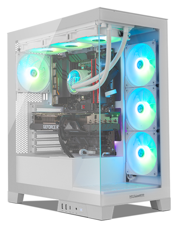 Caja ATX Nox Hummer Glock FrameLess Blanca miniatura 2