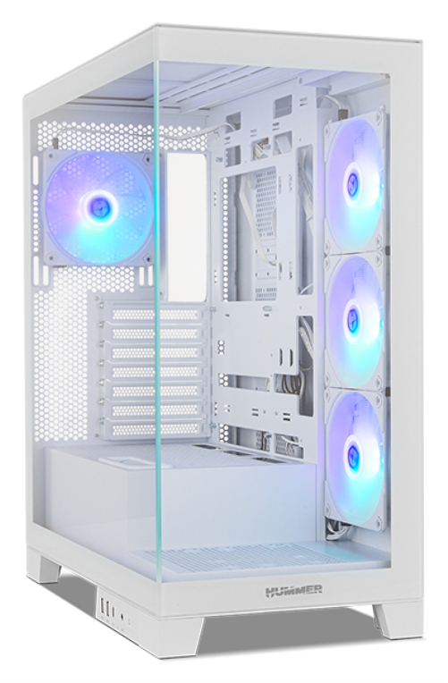 Caja ATX Nox Hummer Glock FrameLess Blanca miniatura 12