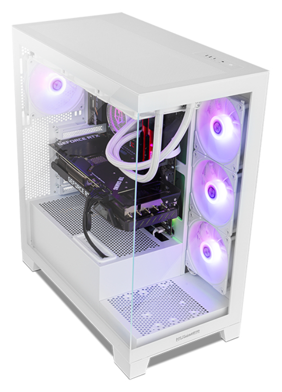 Caja ATX Nox Hummer Glock FrameLess Blanca miniatura 3