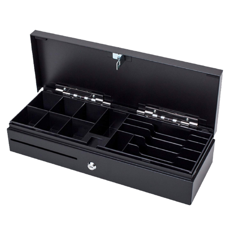 Cajón Portamonedas Mustek 460X170mm 7 Bill/8 Mon Apert Vert RJ12+ Microswitch