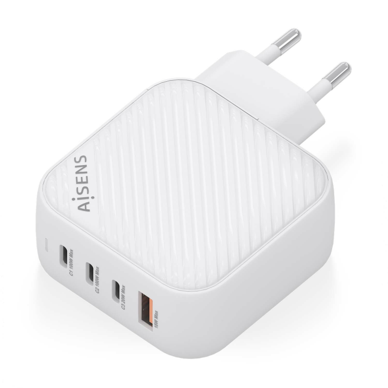 Cargador Aisens Gan100W 3xUSB-C PD3.0 QC4.0 1xUSB-A QC3.0 Blanco miniatura 3