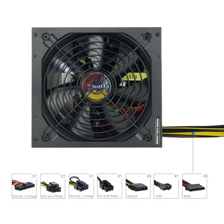 Fuente Tooq 650W Negra miniatura 3