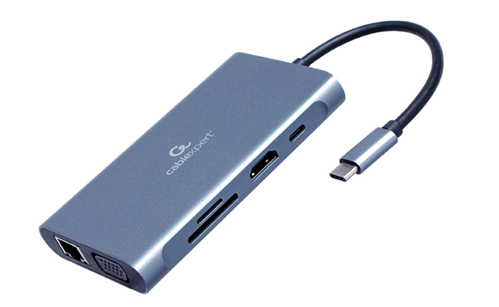 Hub Gembird USB-C 7 en 1 con HDMI, VGA, PD y Lector de Tarjetas [Fabricante: Gembird] [Código: A-CM-COMBO7-01]