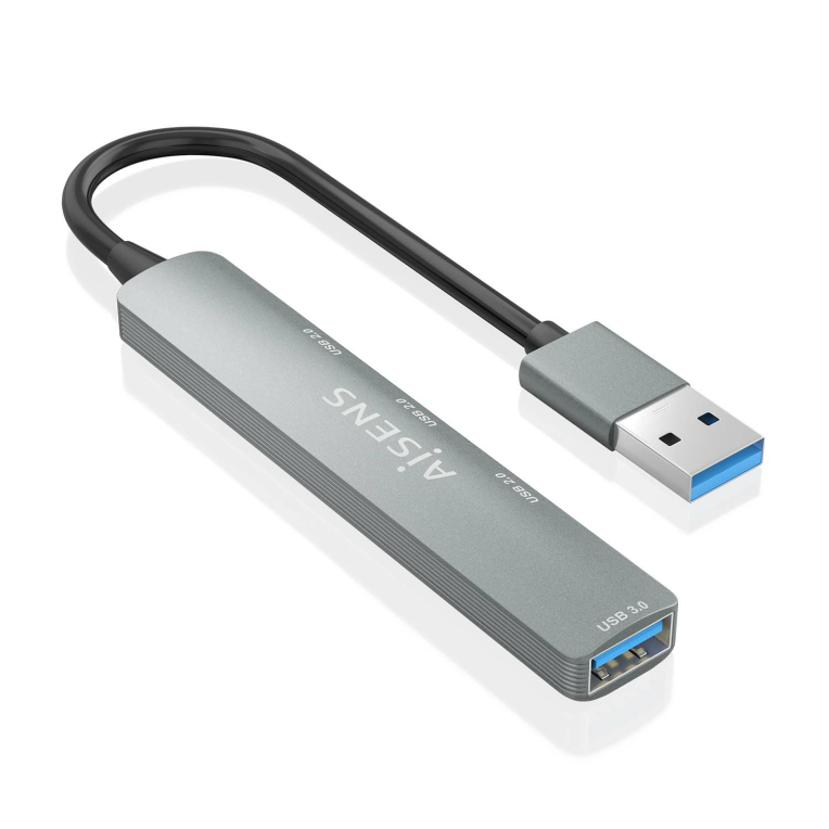 HubAisens USB 3.0 Aluminio 1xUSB3.0 A/H 3xUSB2.0 A/H Gris 10cm miniatura 3