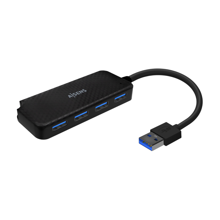 HubAisens USB 3.0 Tipo A/M-4xTipo A/H Negro 15cm — imagen 1