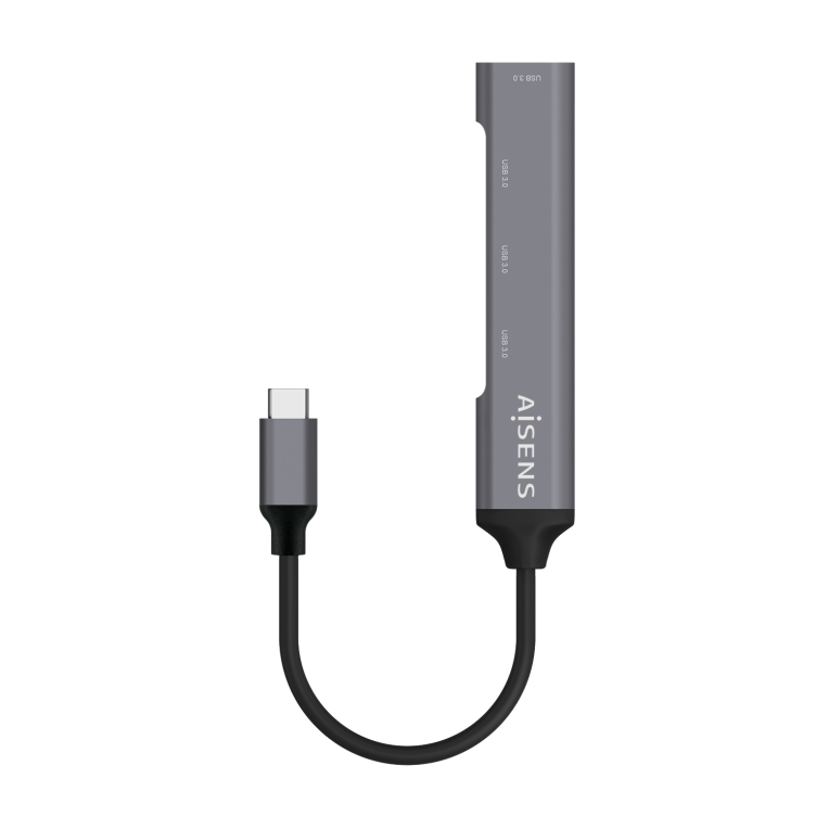HubAisens USB 3.1 USB-C USB-C/M-4xTipo A/H Gris 10cm miniatura 2