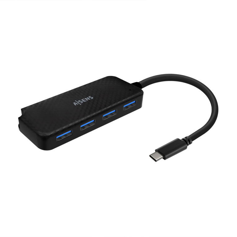 HubAisens USB 3.1 USB-C USB-C/M-4xTipo A/H Negro 15cm miniatura 2
