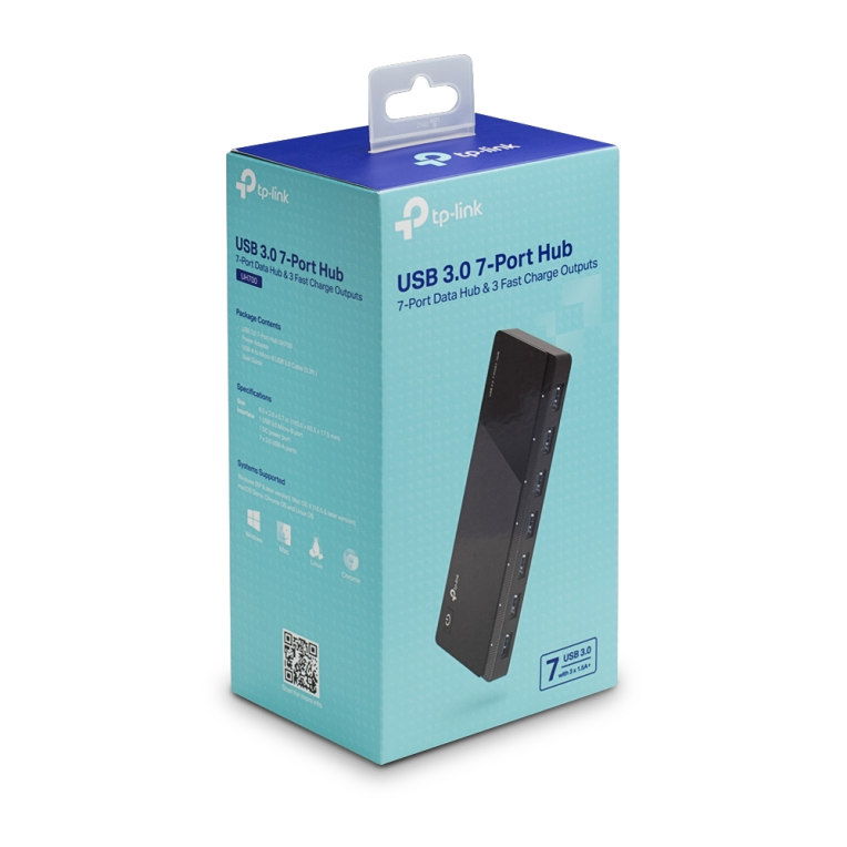 HubTp-link UH700 USB 3.2 Gen 1 Micro-B Negro miniatura 3
