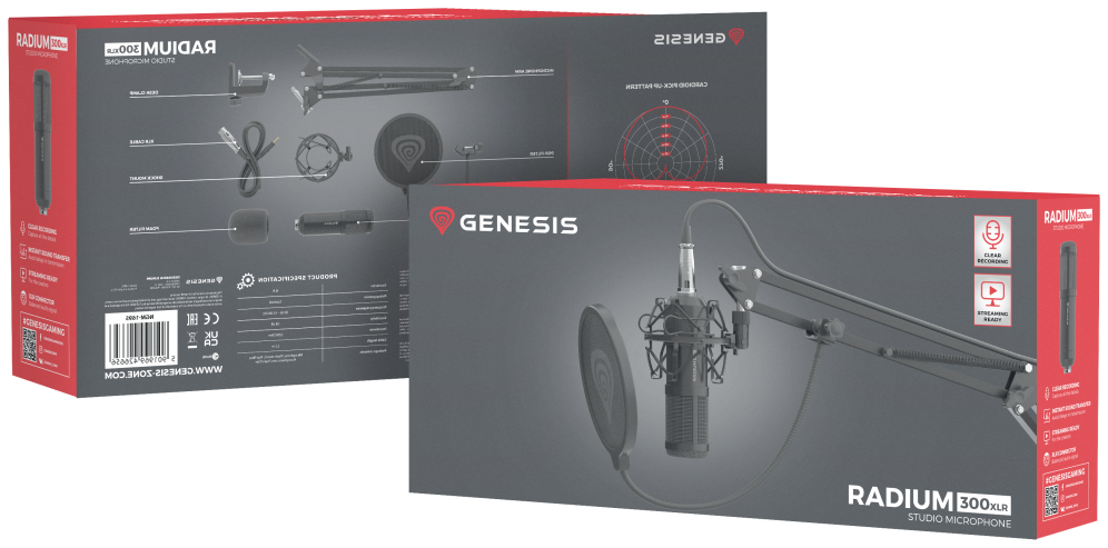 Micrófono Genesis Radium 300 Studio XLR con Brazo Filtro Pop miniatura 13