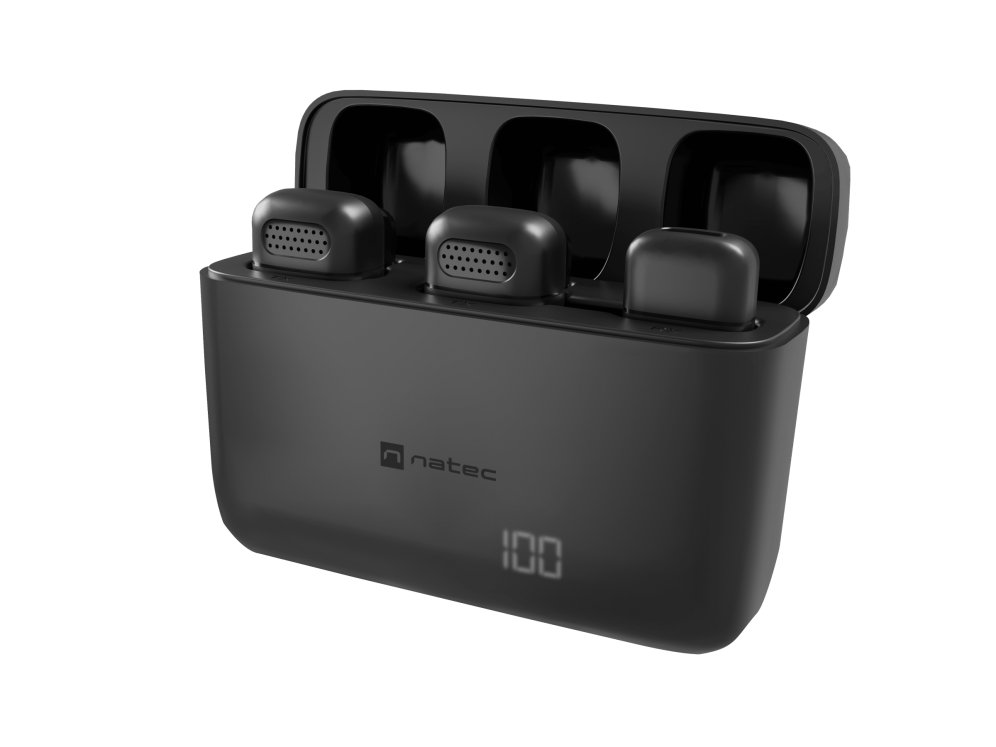 Micrófono para Smartphone Natec Hopper Lavalier Wireless Lightning 2 Micrófonos