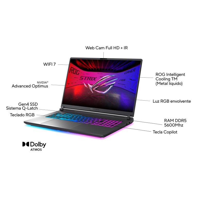 Portátil Asus ROG Strix G815JMR-S8051 Intel i7-14650HX 32Gb 1Tb 18"WUXGA FreeDOS miniatura 4