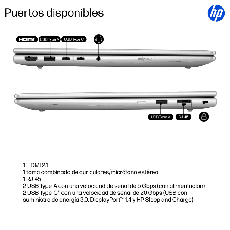 Portátil Hp ProBook 4 G1i intel U5-225U 16Gb 512Gb 14" W11P miniatura 4