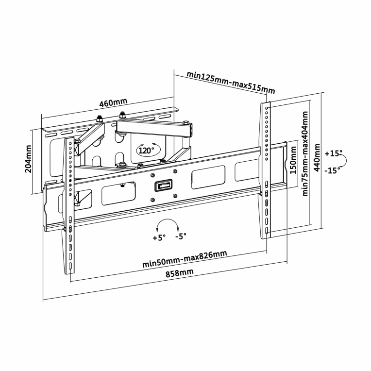 Soporte de Pared Aisens WT70TSLE-029 Giratorio Inclinable Nivelable Monitor TV 37-90 60Kg miniatura 9