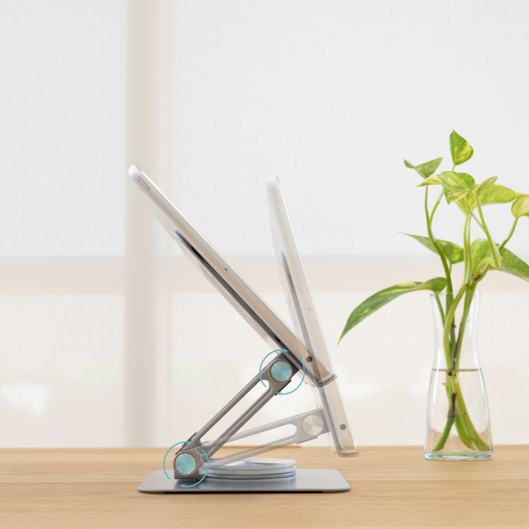 SOPORTE PLEGABLE 360° DISPOSITIVOS HASTA 13", PLATA miniatura 5