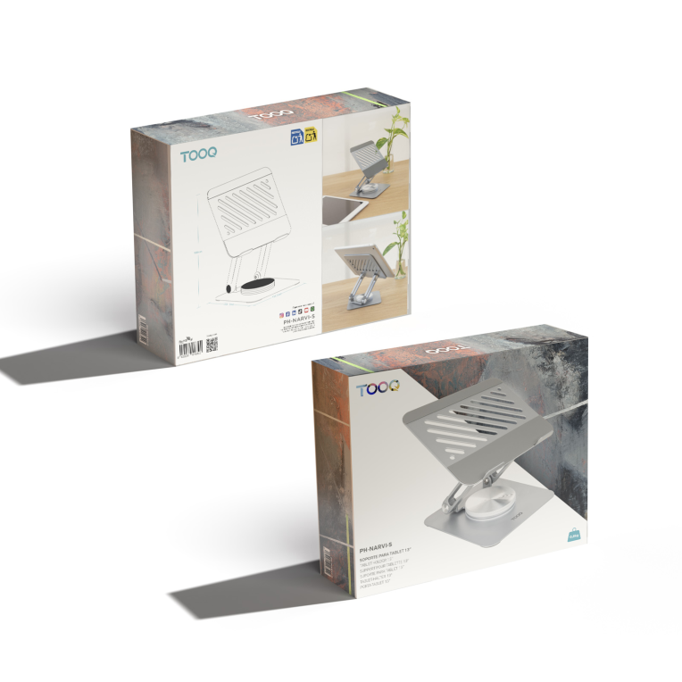 SOPORTE PLEGABLE 360° DISPOSITIVOS HASTA 13", PLATA miniatura 10