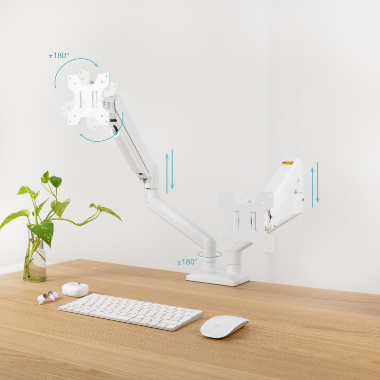 Soporte Tooq Mesa Pant. Gira Incli 2 Brazos 13-34 Blanco DB1434TNR-W miniatura 4