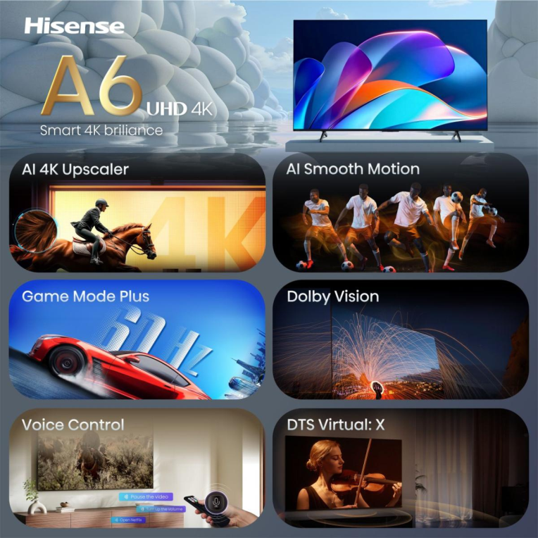 TV Hisense 50A6S 50" UHD 4K Smart TV Dolby Vision Modo Juego Plus AirPlay miniatura 4