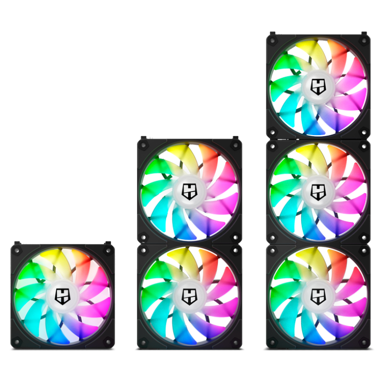 Ventilador de Caja Nox Hummer Easylink ARGB Fans Kit Negros miniatura 6